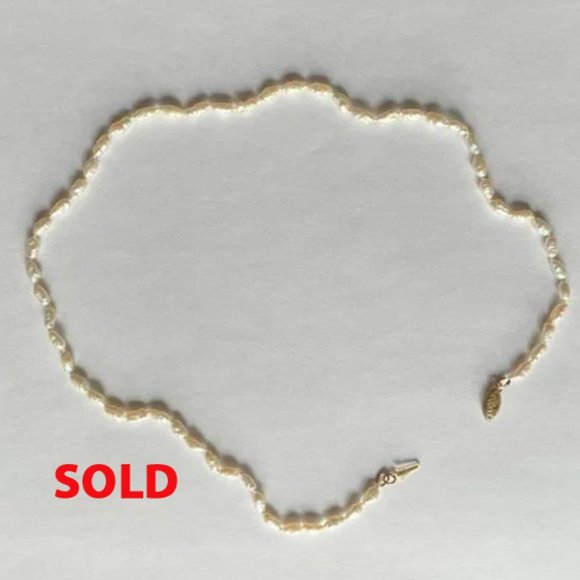 Irregular Freshwater Pearl Necklace with 14K Gold Clasp - Picture 1 of 9